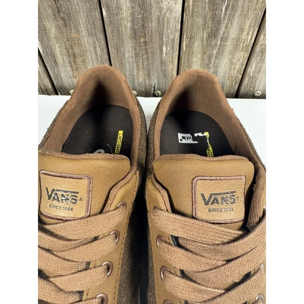 Vans Deluxe Comfort Ortholite Mens Sneaker Shoes Sz 10.5 Brown Skate Shoe